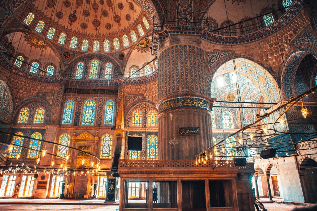 A historic real estate property near the Blue Mosque in Istanbul, Turkey with ornate architectural details