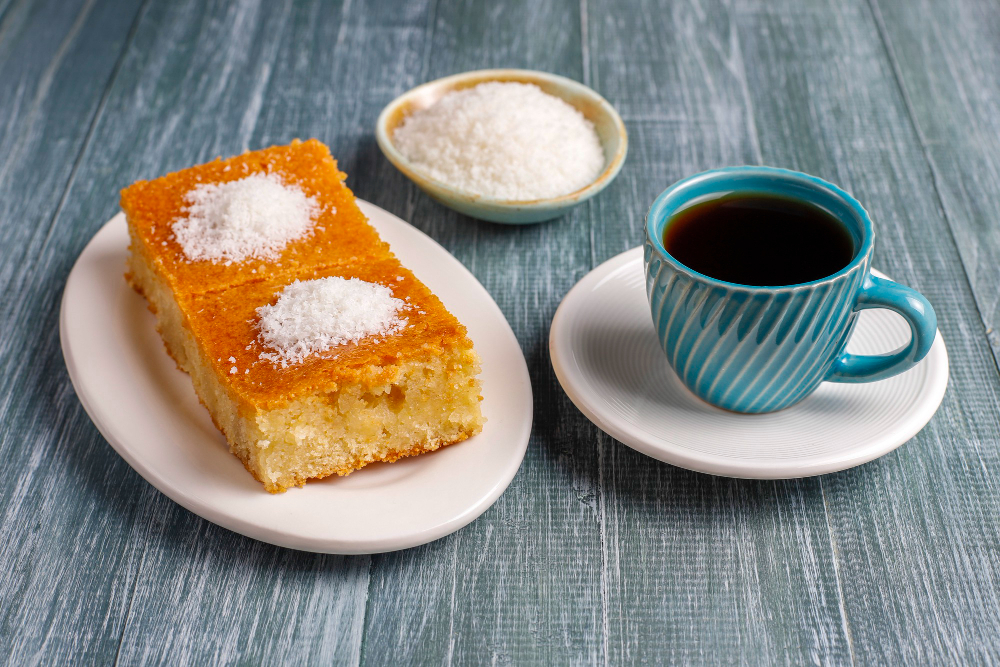 Tempting Revani, a syrup-soaked semolina cake with a hint of citrus
